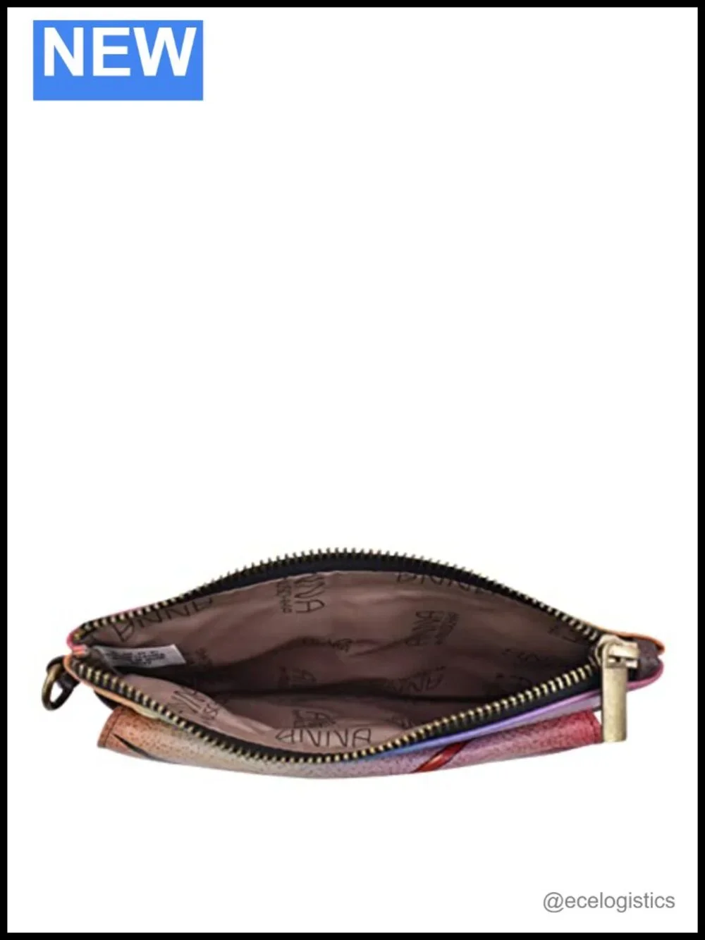 Hand-Painted Genuine Leather Wristlet Wallet with 11 Card Slots